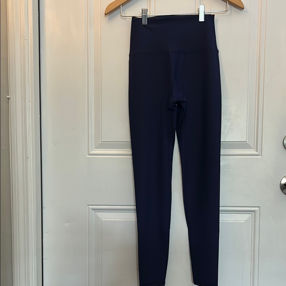 BNWT Ribbed, High-Waisted Navy Workout Pants